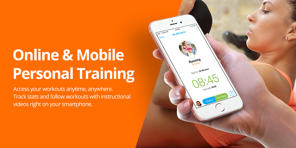 Online mobile personal training app poster
