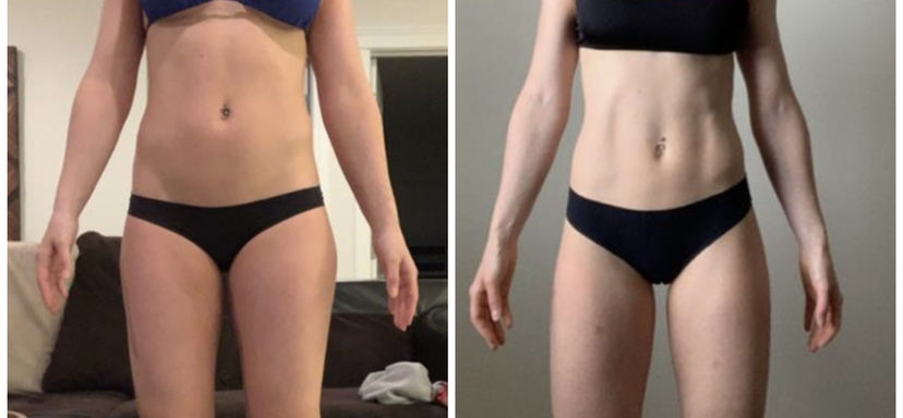 3 month fitness transformation front photos